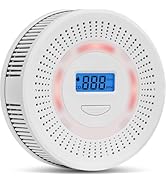 Smoke Detector Carbon Monoxide Gas Alarm, Fire Carbon Monoxide (CO) Detector 2 in 1 with Digital ...