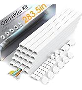 283.5in Cord Hider Wall, Cord Covers for 2-4 Wires on Wall, Premium Cable Hider Wire Covers for C...