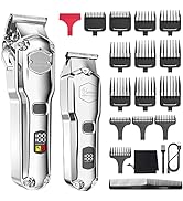 Hatteker Hair Clipper &amp; Trimmer Set for Men IPX7 Waterproof Cordless Barber Clipper for Hair Cutt...