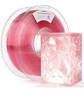 AMOLEN 3D Printer Filament Crystal PLA Transparent 1.75mm, Crystal Pink Clear Printing, Low Warpi...