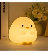 Rytinazzz Cute Duck Gifts Night Light, Silicone Dimmable Nursery Night Light for Kids room, Recha...