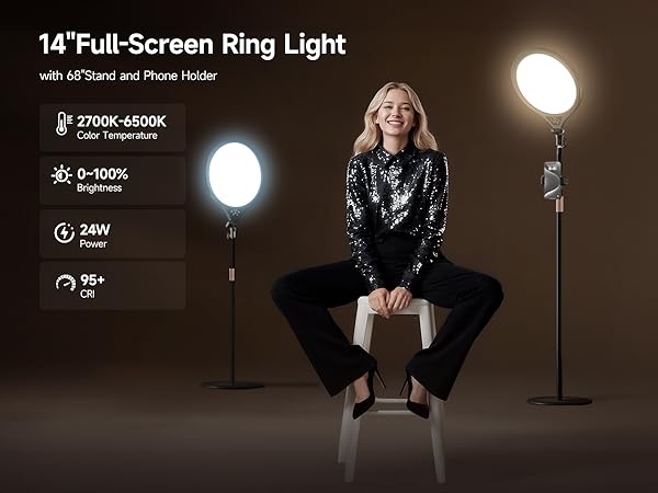 large ring light with stand