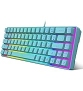 Snpurdiri 60% Membrane Gaming Keyboard,RGB Compact Wired Small Keyboard, Strong Mechanical Feel f...