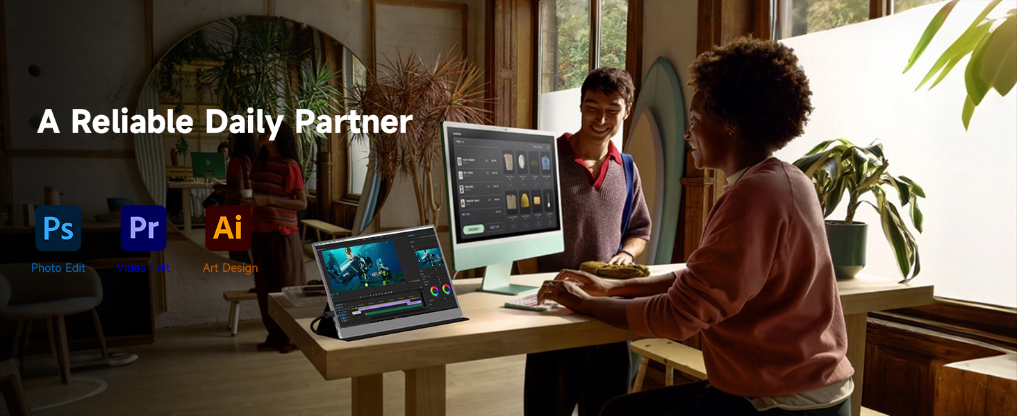 AYY Portable Monitor for Laptop 15.6 Inch FHD 1080P