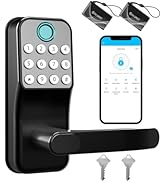 Smart Lock for Front Door: Olumat Keyless Entry Door Lock - Smart Door Lock with Handle - Fingerp...