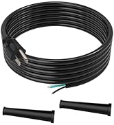 8.2Ft 14 AWG Enhanced 3-Wire Cord for Appliances &amp; Power Tools, 15A/125V AC, 1875W, Black with 2 ...