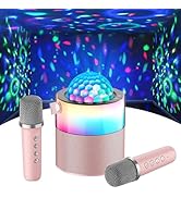 MOMOHO Karaoke Machine with Disco LED Lights for Adults Kids, Mini Portable Bluetooth Speaker wit...