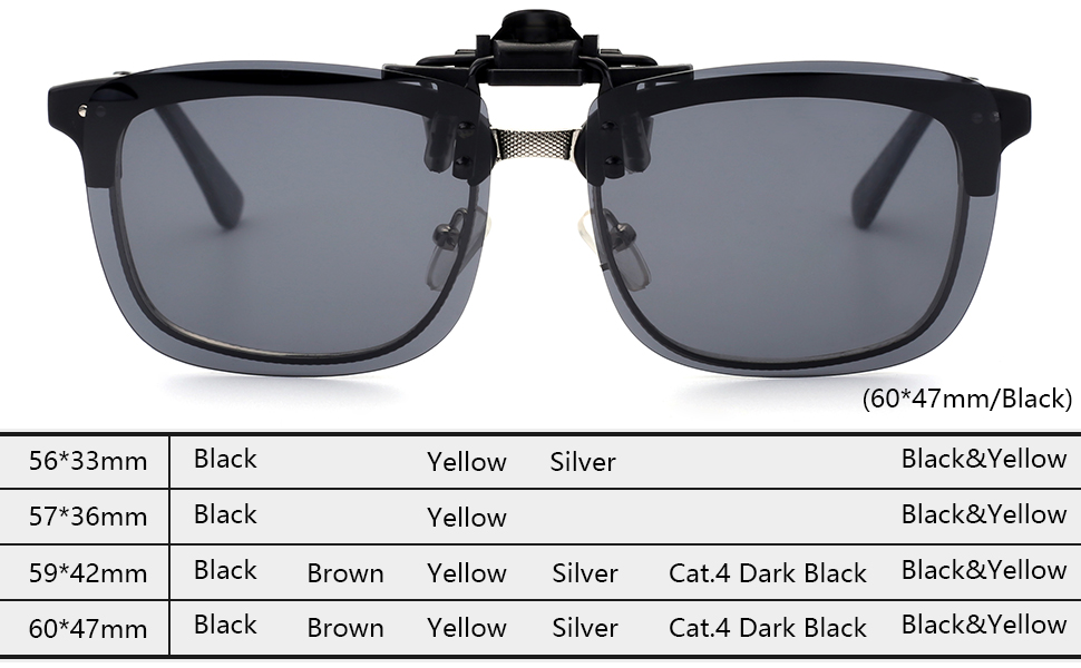 CAXMAN Polarized Clip On Sunglasses - All color &amp; size selections - 7307