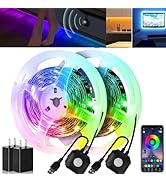 2 Set 9.84ft Motion Sensor Under Bed Lights, App Control Bed Led Lights,Motion Activated LED Ligh...