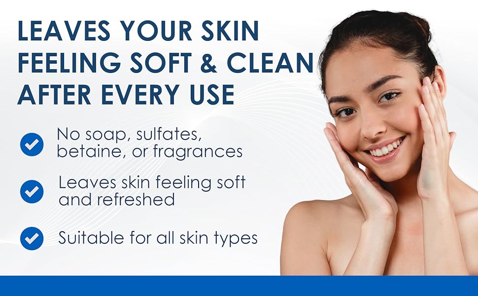 Vanicream gentle face cleanser for all skin types that cleanses and leaving skin soft and hydrated.