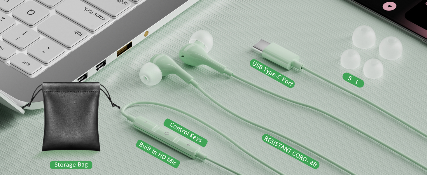 wired earphones with cord
