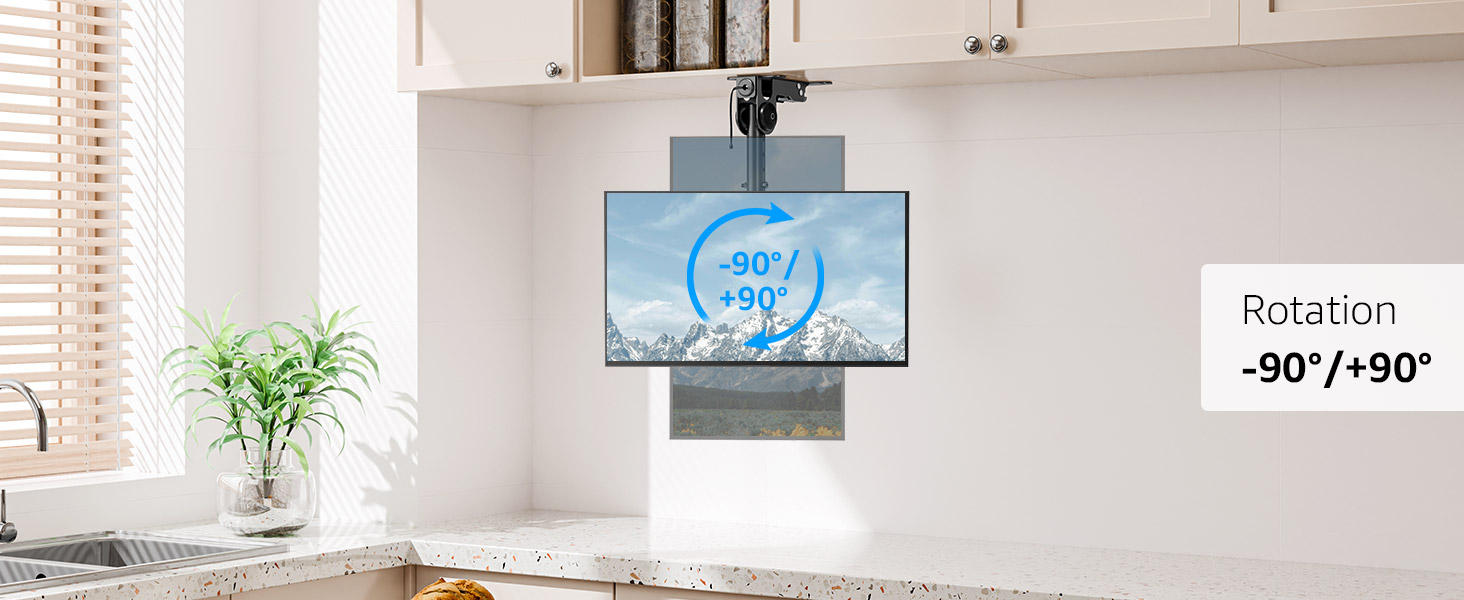 Rotation flip down tv mount