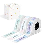 Label Maker Tape for D30 D32 D10 D35 Q30 Label Maker, Black on Colorful Starry Sky Patterns, 12 x...