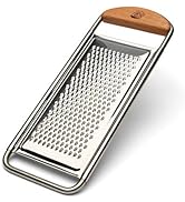 Kings County Tools Stainless Steel Flat Fine Kitchen Grater | Cherrywood Handle | 12" Long x 4.75...