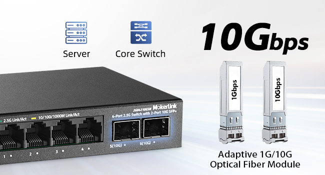 4-Port 2.5G Ethernet Switch with 2-Port 10G SFP+