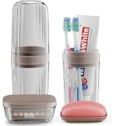 VITVITI Travel Soap Case Container, Portable Toothbrush Travel Case Dish Tray, 7.88 Inch Toothpas...