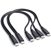 Gavynx USB C Splitter 1 in 2 Out (2 Pack), 1ft USB C Male to Dual USB C Male Y Cable Supports 15W...