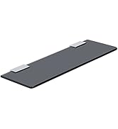 SAYAYO Floating Glass Shelves for Bathroom, Tempered Glass Shelf for Wall 15 x 5 Inch 1 Pcs, Black