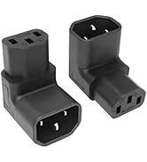 C14 to C13 Power Adapter YACSEJAO IEC 320 Male C14 to 90 Degree Down Right Angled IEC Female C13 ...