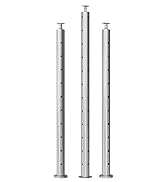 Muzata Cable Railing Post Round 36”x2.36” Stainless Steel Brushed Finishing Pre-drilled Posts Sur...