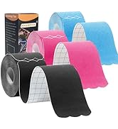 Kinesiology Tape Pro Athletic Sports (3 Rolls,60 Precut Strips) Waterproof Breathable Latex Free ...