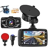 Dash Cam Front and Rear, 1080P FHD Dash Camera for Cars with 64GB Card 3" IPS Dual Dashboard Came...