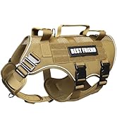 MOOGROU No Pull Tactical Dog Harness for Large Dogs with Metal Buckles,Breathable Air Mesh Servic...