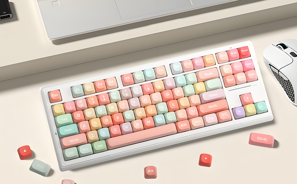pink pbt keycaps moa profile keycaps for mechanical keyboard