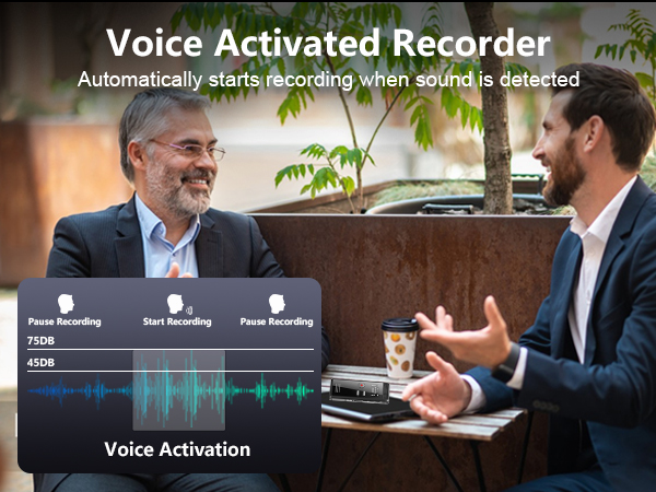  Dual Microphone 3072 Kbps A-B Repeat Recording, Voice Recorder for Lectures, Voice Recorder