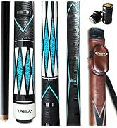 Tai ba cues 2-Piece Pool Stick with 1x1 Case, PU Rubber Grip, 13mm Multilayer Leather Tip, 58", H...