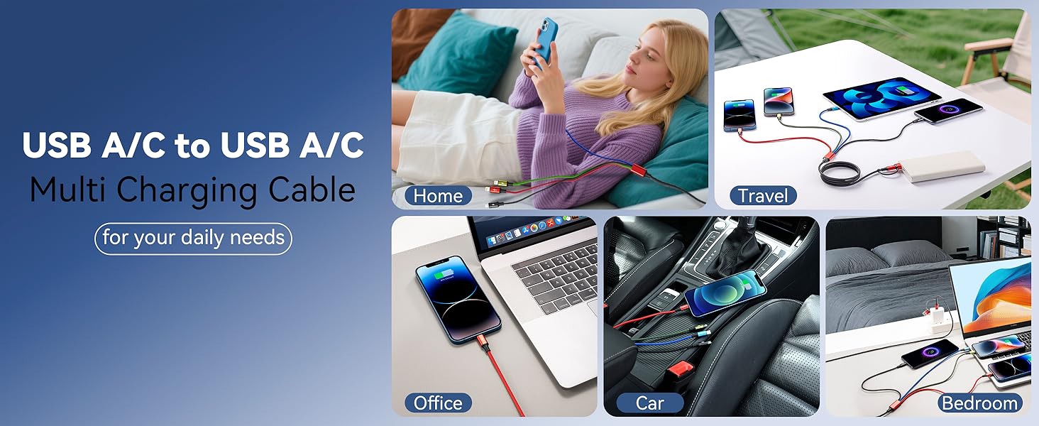 6 in 1 multi fast charging cable