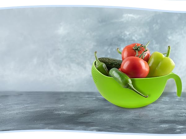 vegetable washer fruit and vegetable washing strainer plastic plastic strainer with handle