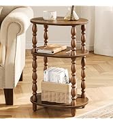 Yoobure 3-Tier Small Side Table - Oval End Table with Vintage Spindle Legs, Accent Night Stand wi...