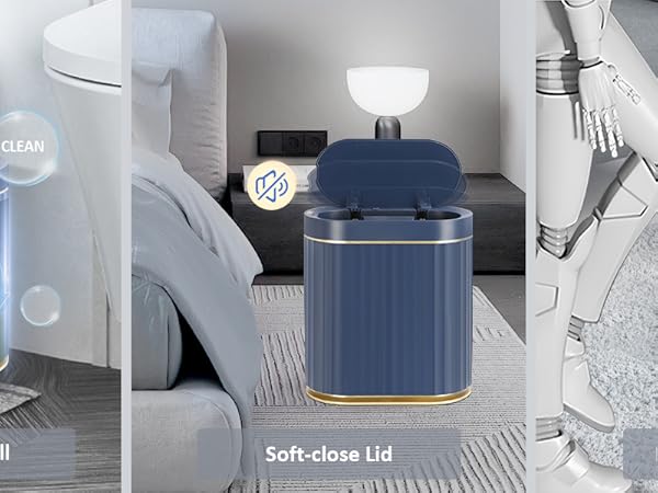 sensor trash can with lid