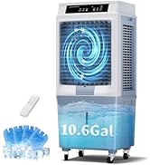 KEGIAN Swamp Cooler, 3880CFM Evaporative Air Cooler with 10.6 Gal Water Tank, 3 Speeds, Remote, 1...