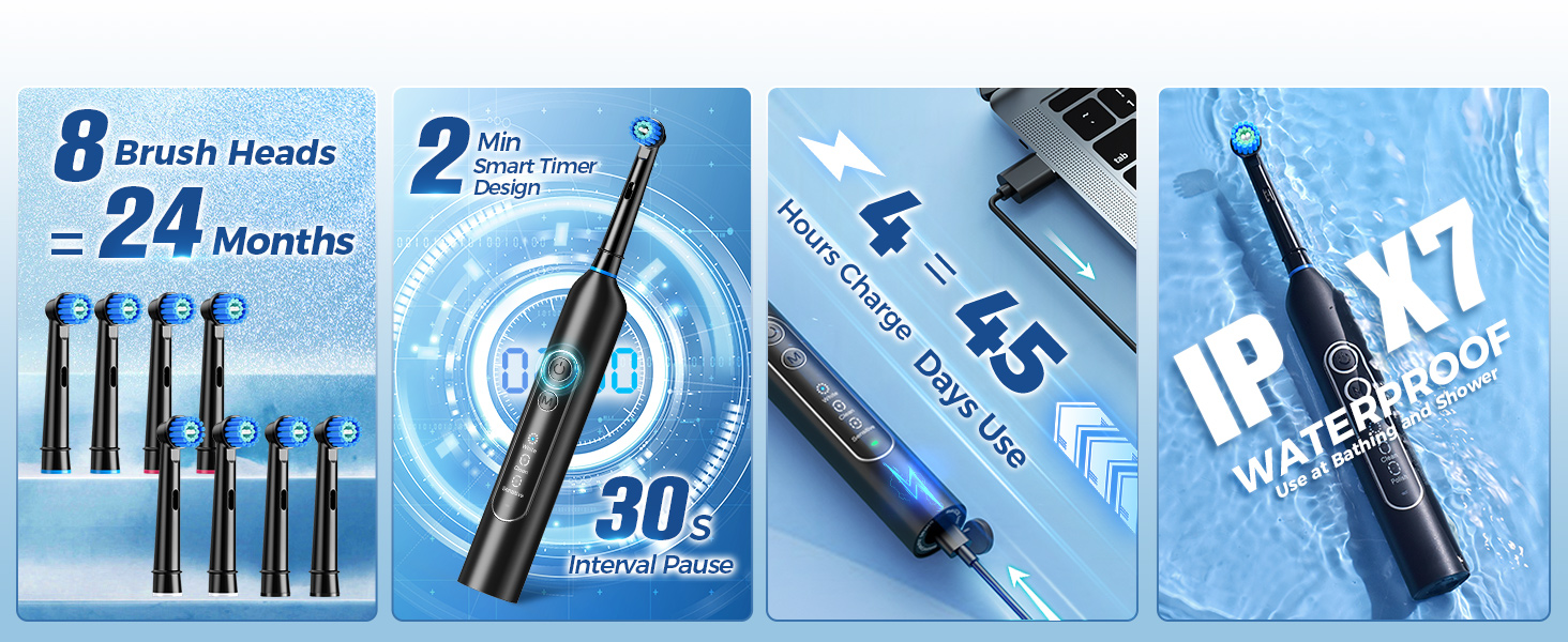 Rotating Electric Toothbrush for Adults