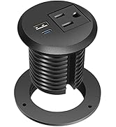 2 inch Desk Power Grommet with USB C,Flush Mount USB Port Desk Outlet,Desktop Power Grommet Outle...
