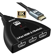 NEWCARE HDMI Switch Splitter, HDMI Switch 3 in 1 Out 4K@120Hz, 3 Port HDMI Switcher Selector Box,...
