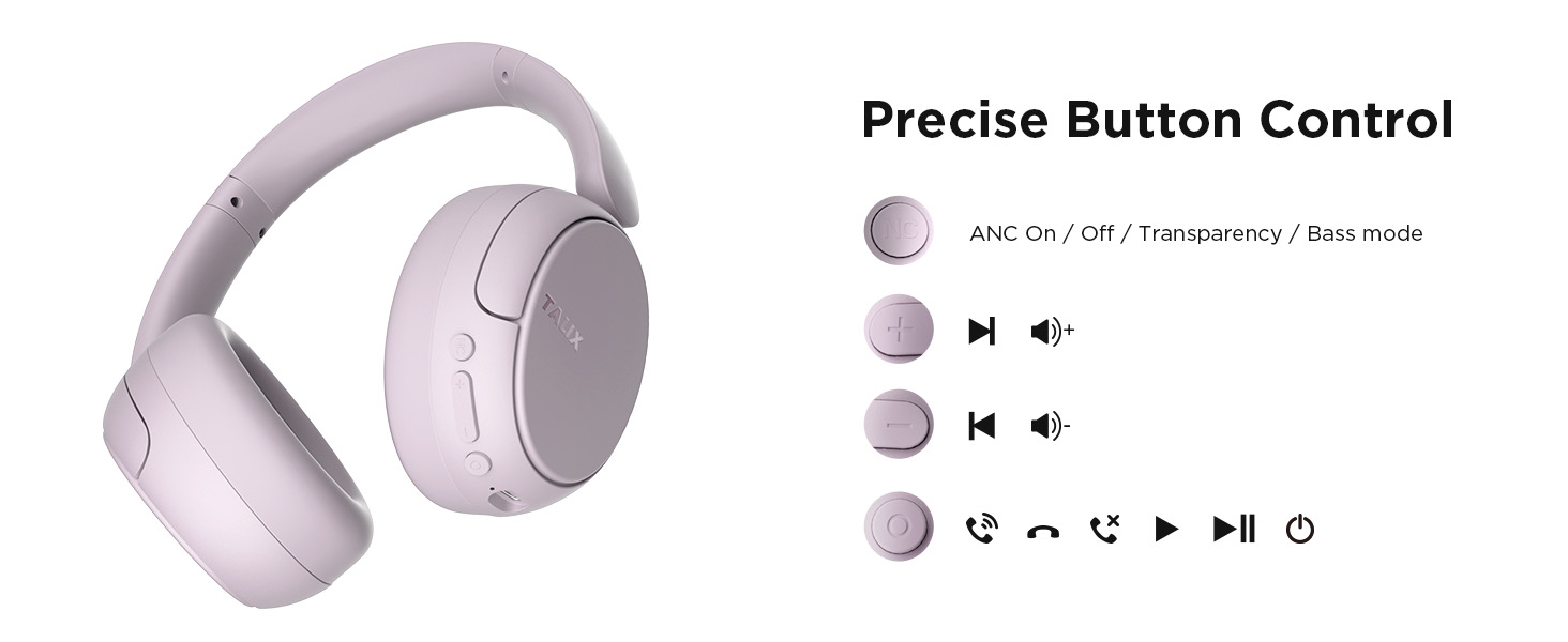 TALIX noise cancelling over ear headphones