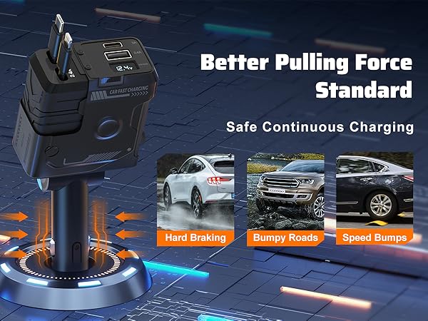 retractable car charger 4 in 1 fast car phone