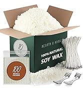 Hearth &amp; Harbor Soy Candle Wax for Candle Making 10 lb Bag, Premium Natural Soy Wax Flakes, 100 C...
