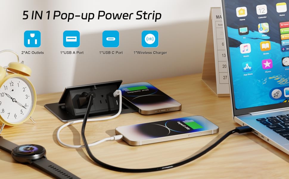 5 in 1 pop-up power strip