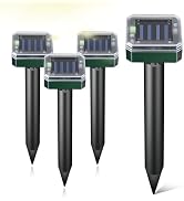 Mole Repellent Solar Powered Waterproof Outdoor Chipmunk Deterrent Solar Mole Repellent Ultrasoni...