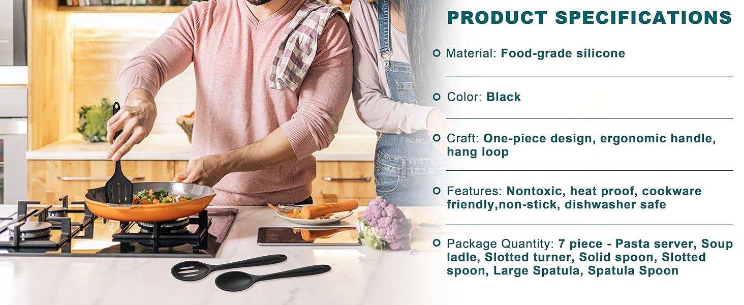 Silicone Cooking Utensil Set of 7