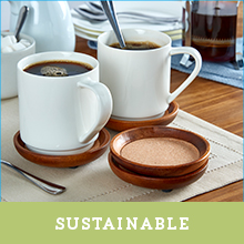 kamenstein acacia wood stackable coasters