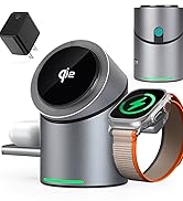 MOYiEAKAN Qi2 3 in 1 Wireless Charging Stand with Auto Rotation, Charging Station with Magnet for Ap