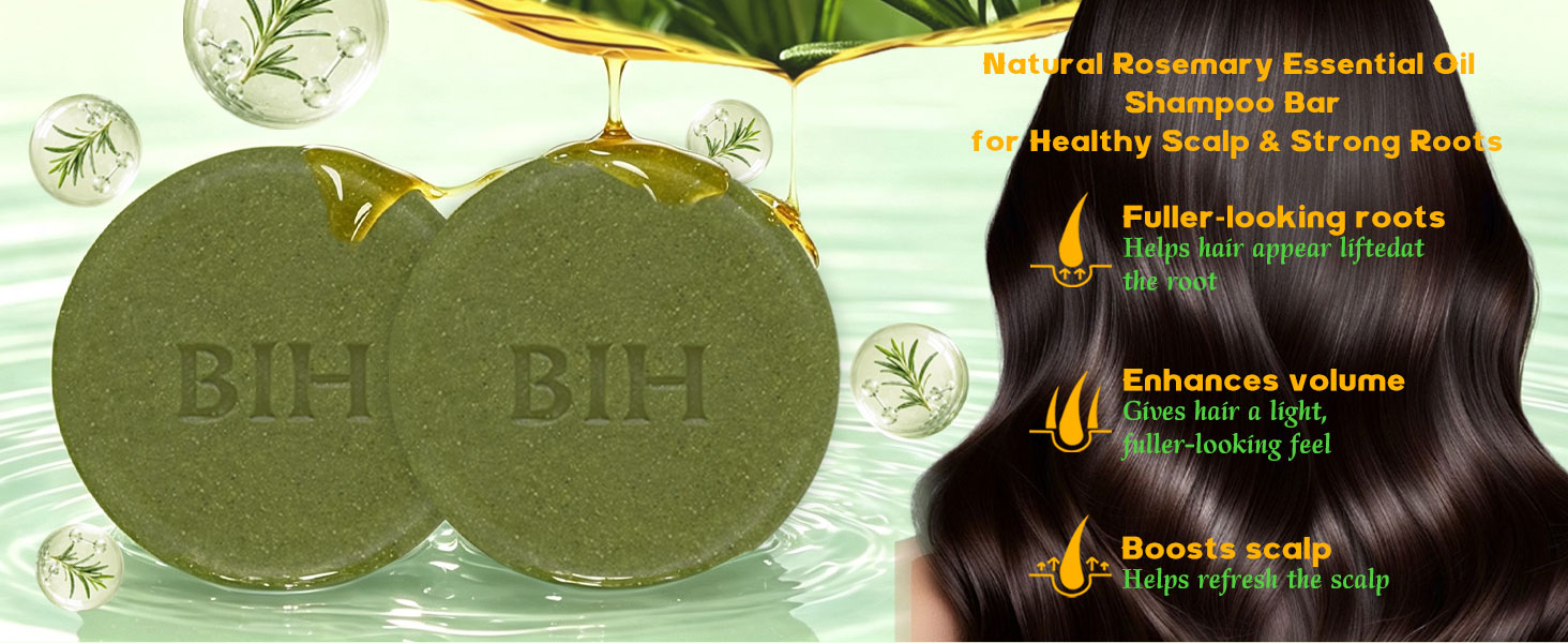 rosemary shampoo bar hair growth Oily Sensitive Itchy Thinning Dandruff Prone Scalp travel size