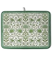 Green Floral Dish Drying Mat for Kitchen Counter 18x24 Inch Spring Summer Flowers Drying Mats Mic...