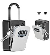 Portable Key Lock Box, Upgrade Clearly Visible Numbers, Lock Box Wall Mounted for House Key, 5 Ke...