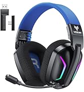 WESEARY Wireless Gaming Headset for PC, Laptop, Mac &amp; Switch, Dual Low-Latency 2.4GHz USB/Type-C,...